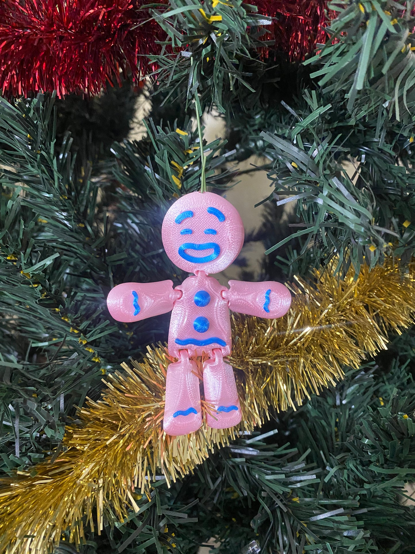 Flexi Gingerbread Man Ornament- Bread: Silk Pink