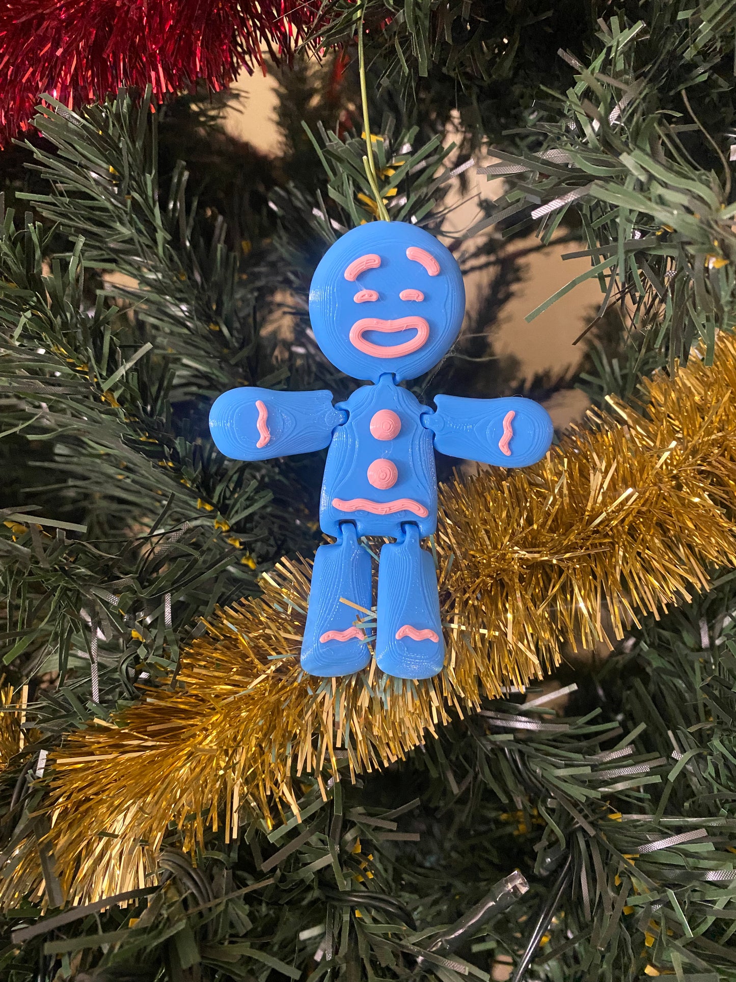 Flexi Gingerbread Man Ornament- Bread: Light Blue