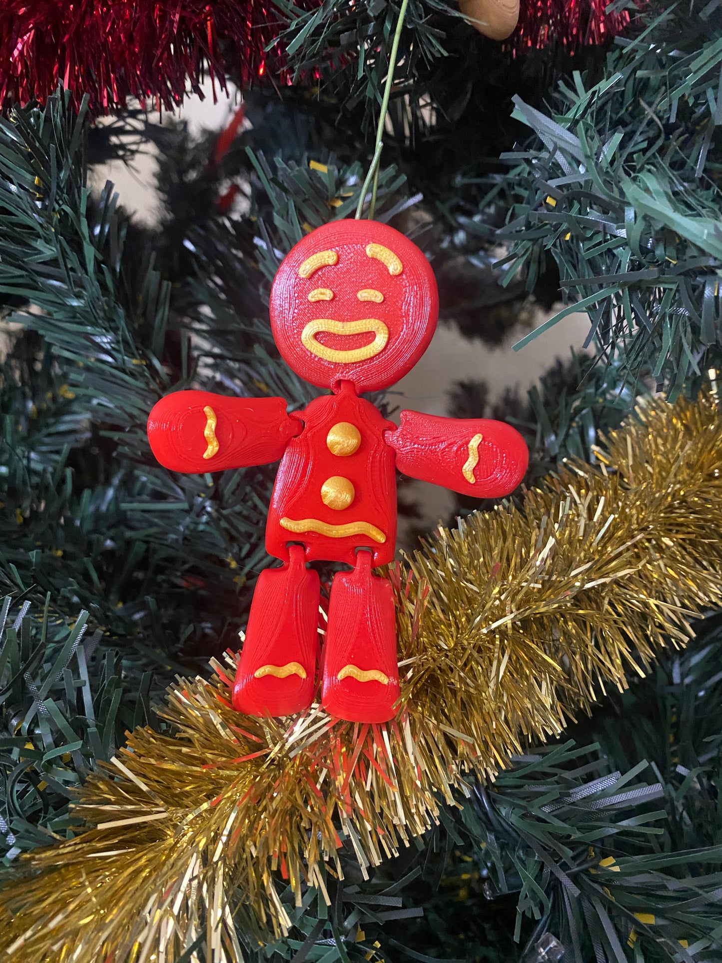 Flexi Gingerbread Man Ornament- Bread: Red