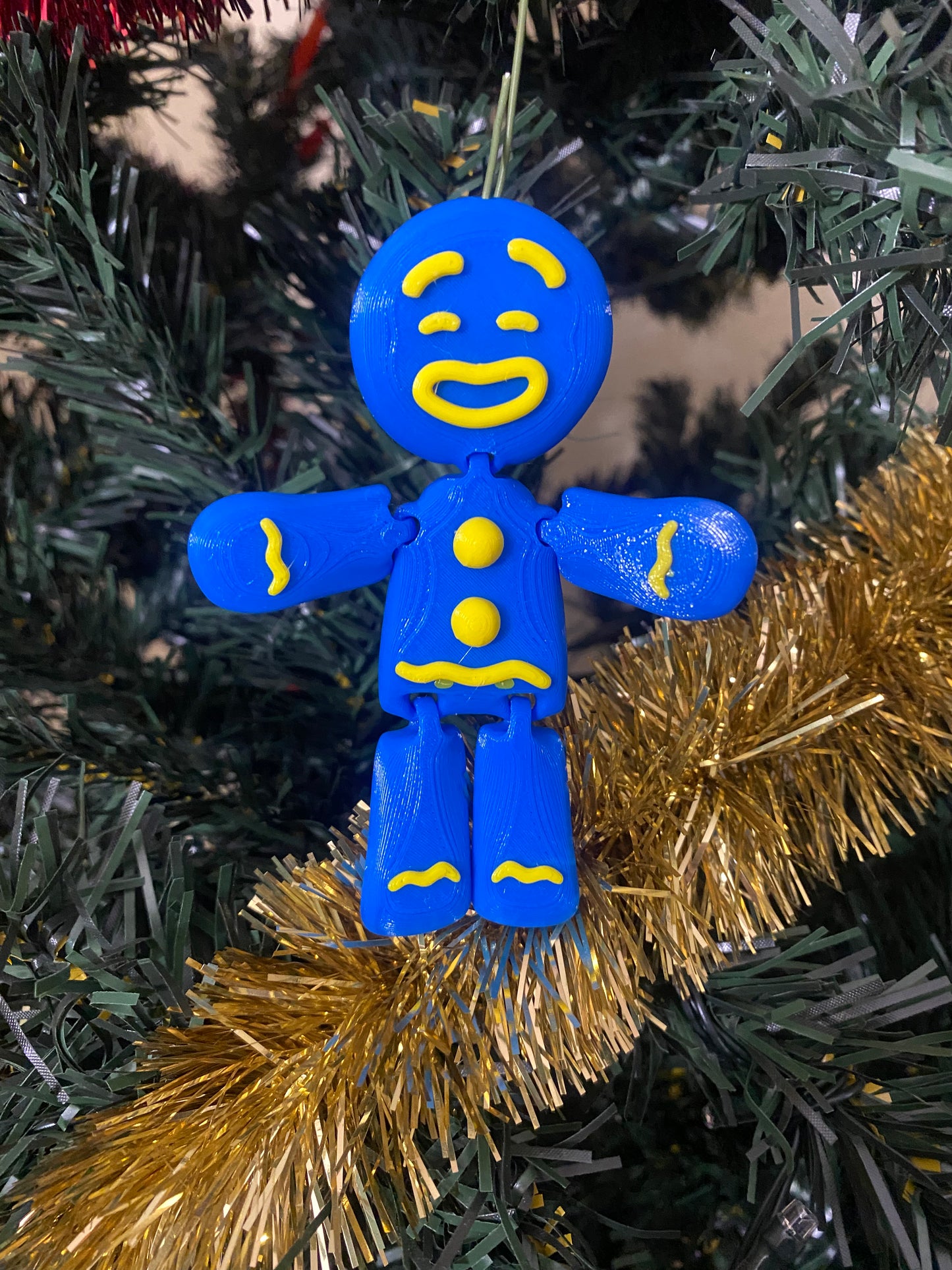 Flexi Gingerbread Man Ornament- Bread: Blue