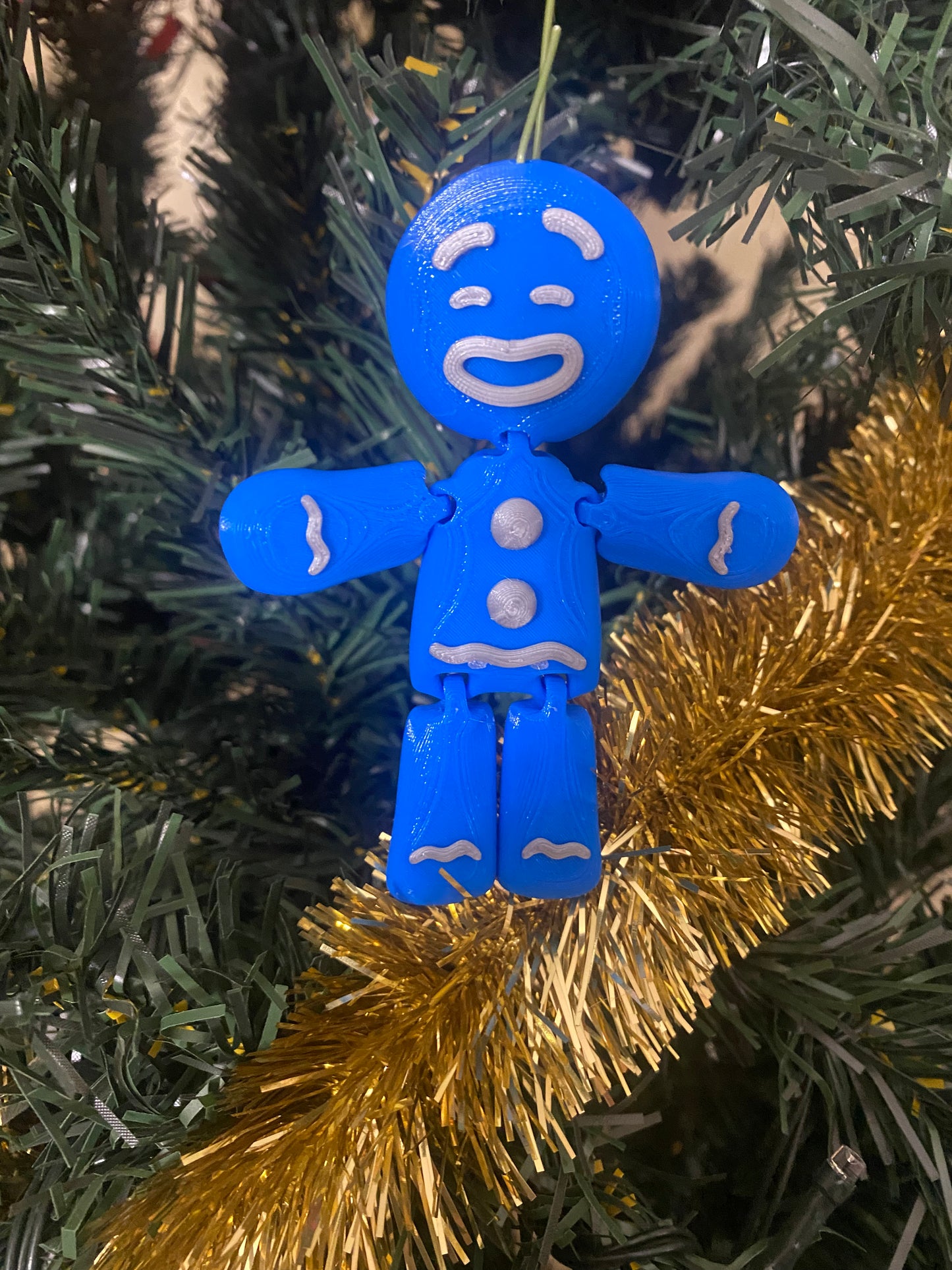 Flexi Gingerbread Man Ornament- Bread: Blue