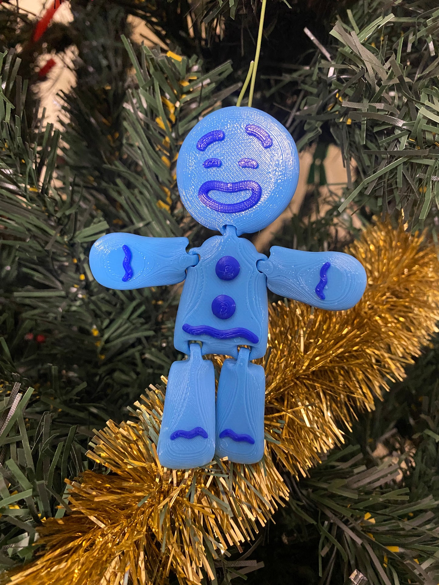 Flexi Gingerbread Man Ornament- Bread: Light Blue