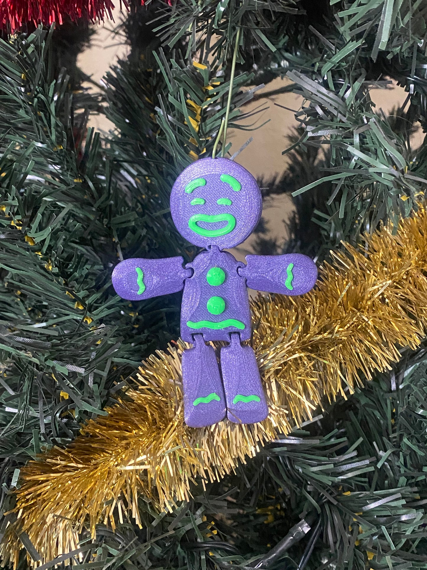 Flexi Gingerbread Man Ornament- Bread: Galaxy Purple