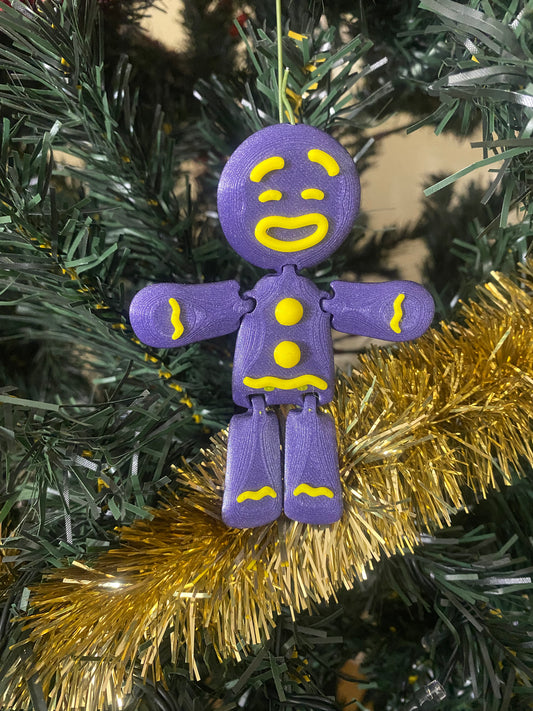 Flexi Gingerbread Man Ornament- Bread: Galaxy Purple