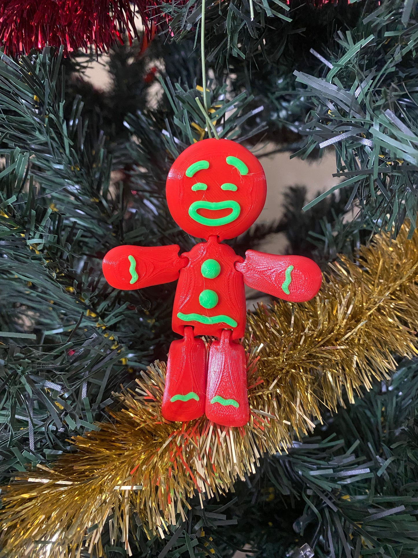 Flexi Gingerbread Man Ornament- Bread: Red