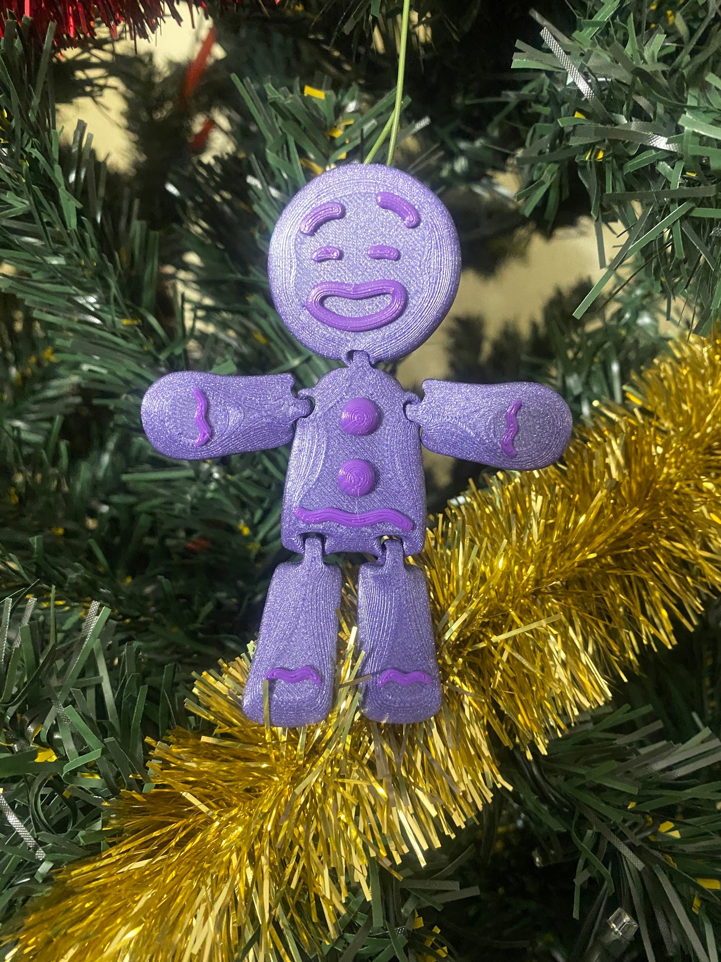 Flexi Gingerbread Man Ornament- Bread: Galaxy Purple